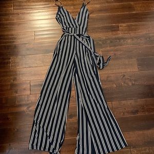 Stripped long jumpsuit